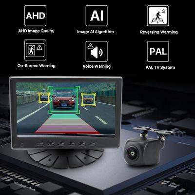 AHD 1080P PAL 7 Inch IPS Car Parking Monitor with Blind Spot Detection Radar Alarm Ai Smart Tracker Rear Backup View Camera