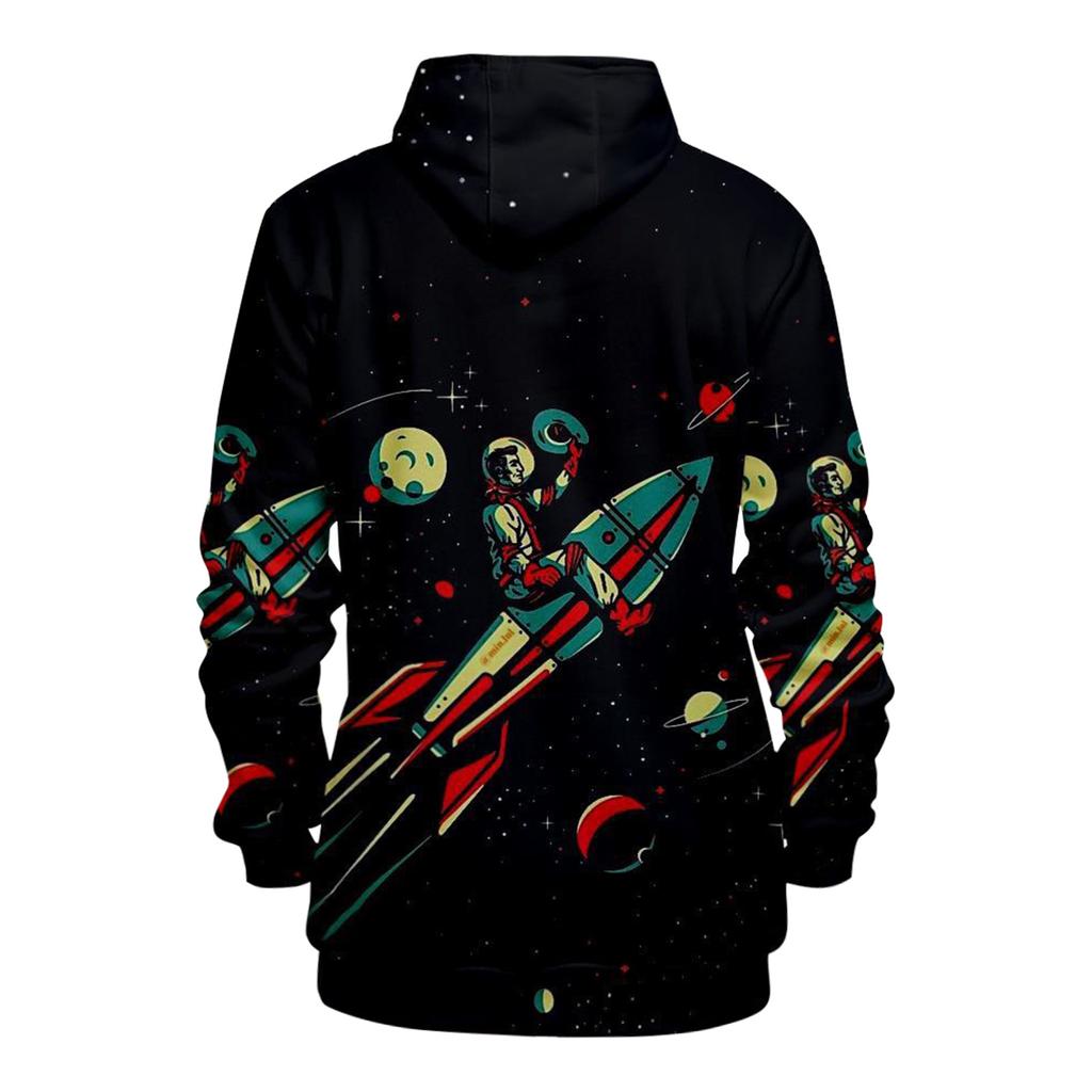 Fashion Print Loose Men's And Women's Long Sleeve Hooded Sweater