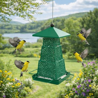 Windproof Wild Bird Feeder Large Capacity Multi-purpose Hanging Bird Feeder with Hang Rope Folding Bird Food Dispenser Courtyard