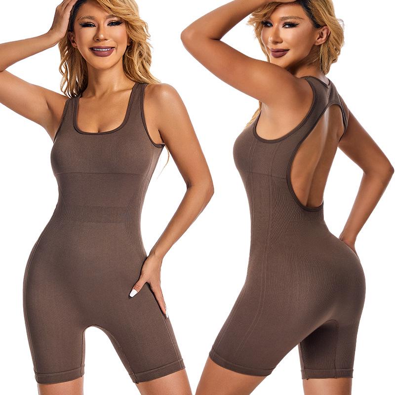 Tuta Jumpsuit con Reggiseno Sportivo Monopezzo da Donna: Vestibilità Comoda con Imbottiture sul Petto, Sollevamento Glutei e Schiena Bella per Yoga e Fitness