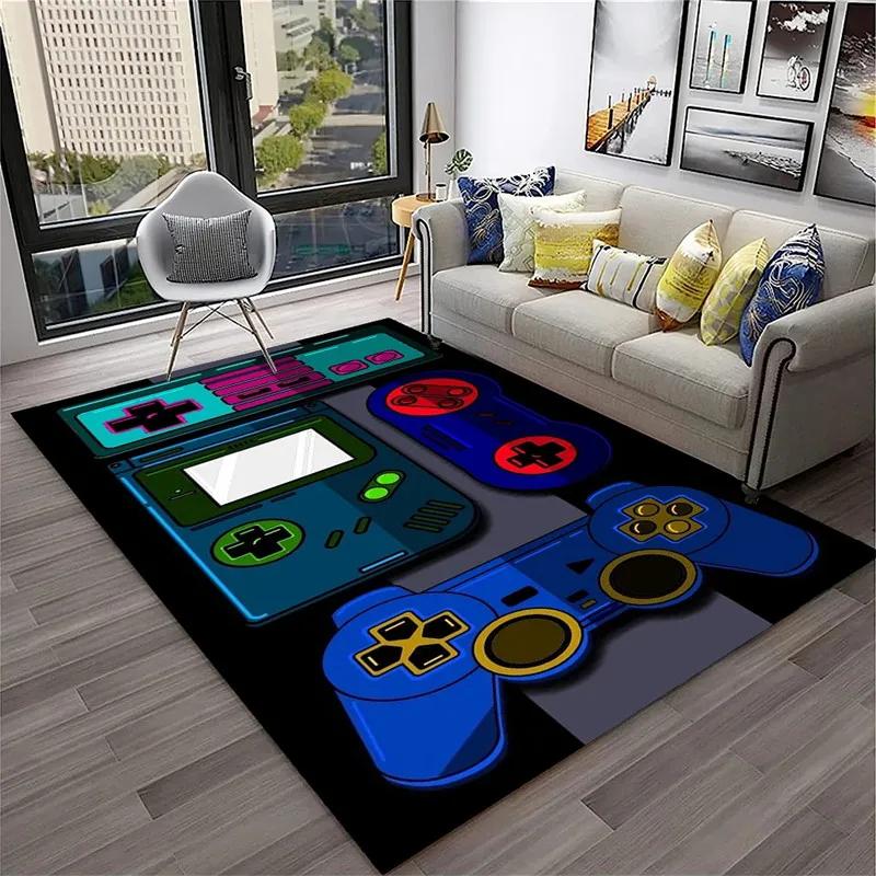 Gamer-Teppiche für Schlafzimmer, Spielzimmer, Jungenzimmer, Teenagerzimmer, Spiele-Teppich für Gamepads, Badezimmer, Küche, Wohnzimmer, Bodenmatte, Heimdekoration, rutschfeste Fußmatte