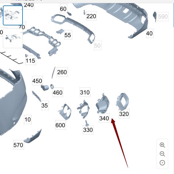 Mercedes-Benz W167 Rear Bumper Tailpipe Bracket (A1678856700, A1678856800)
