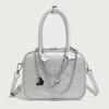 High-end Niche Light Luxury Silver Handbag for Women, 2024 New Summer Handbag, Casual Style Crossbody Pillow Bag
