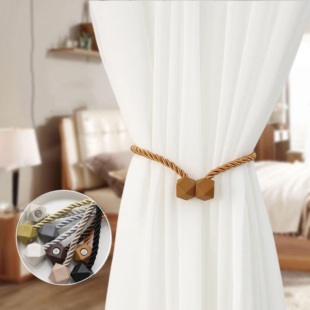 2Pcs INS Window Curtain Buckles Adjustable Magnetic Curtain Strap Curtain Holders  Home Decoration