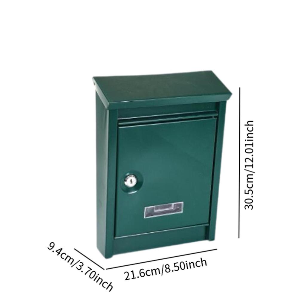 Metal Locking Mailbox Wall Mounted Hanging Mailbox Lockable Outdoor Mail Box for House Front Door External Lock Mailbox Box