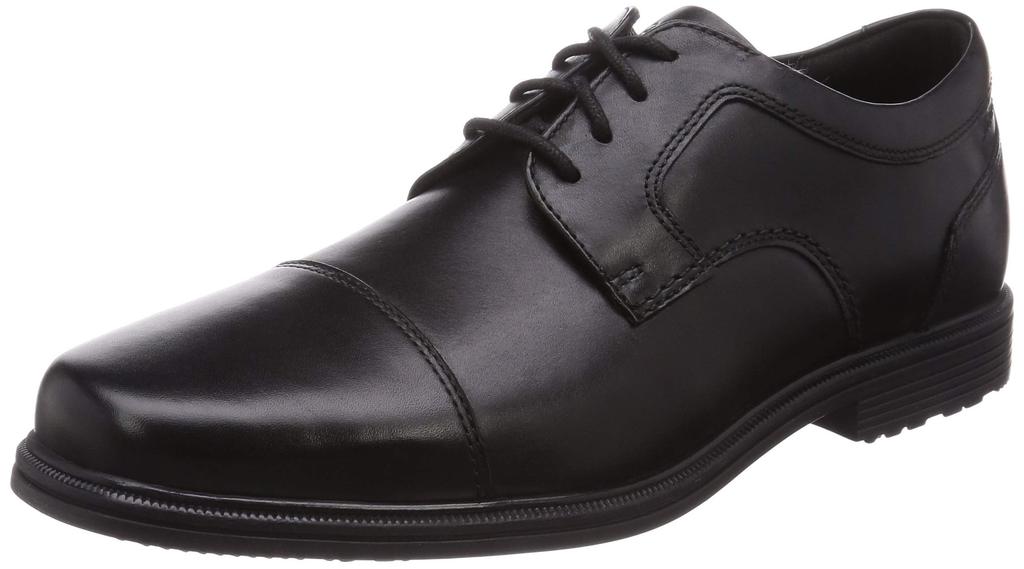 Rockport Taylor Waterproof Cap Toe Business Shoes, Men's, Black, 25.0 cm Wide