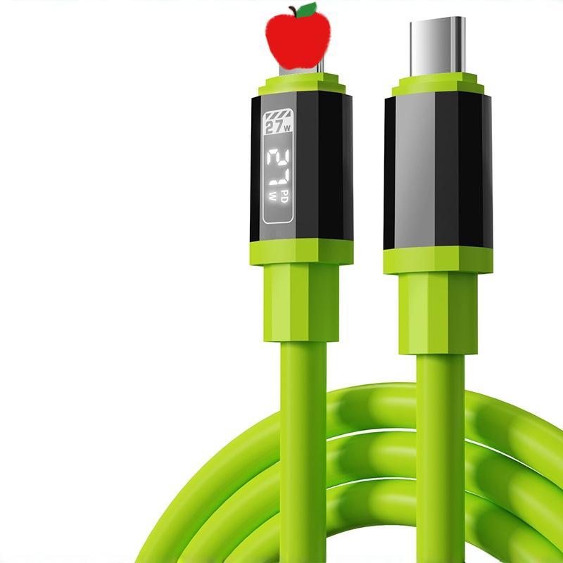 120W Dual Type-C Fast Charging Cable for MacBook, Apple, Huawei Laptops with Digital Display