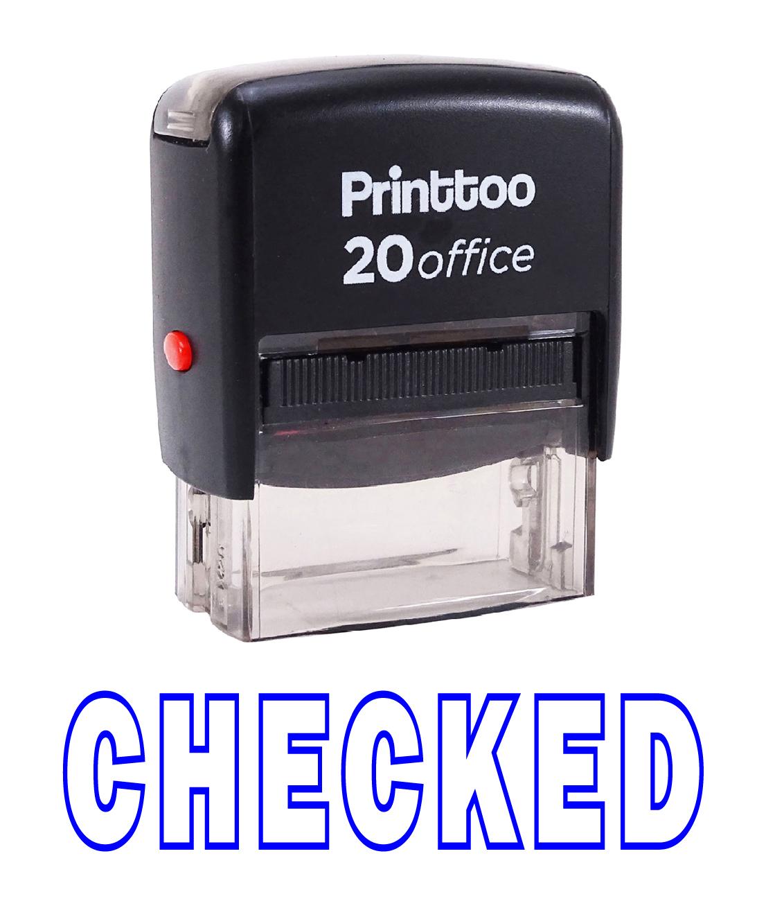 

Printtoo Office Stationary Custom Stamp CHECKED Self Inking Rubber 14 mm x 38 mm (Approx) синій