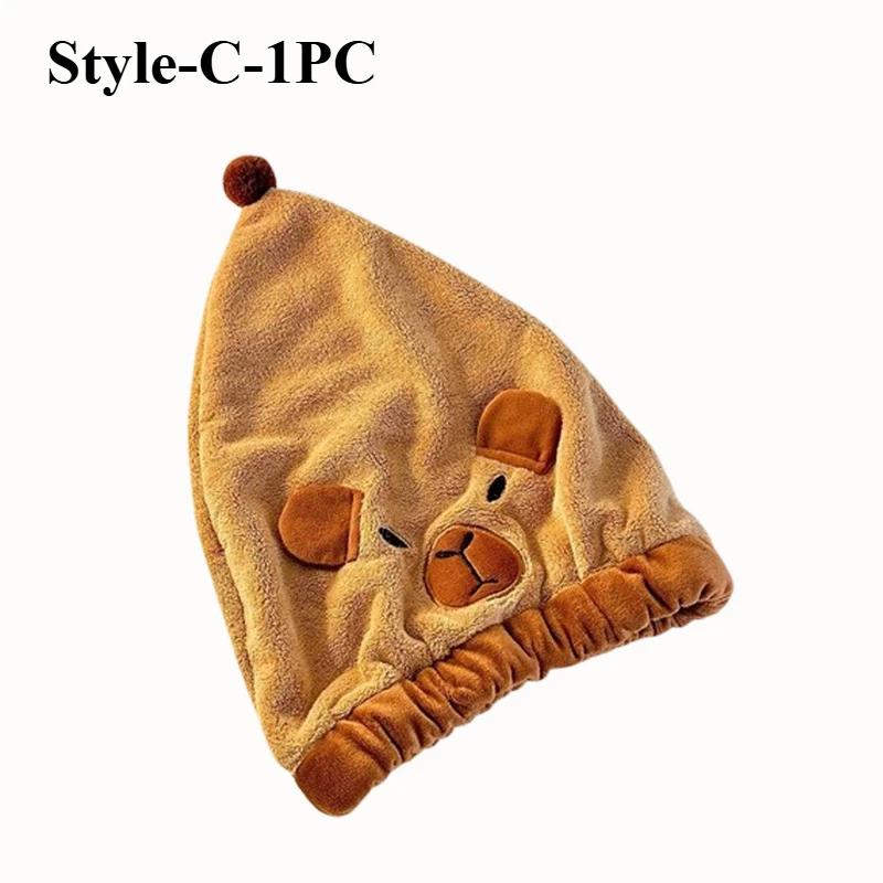 1/3/5PCS Capybara Kawaii Plush Hair Drying Hat Towel Cap Water Guinea Pig Hat Bath Hat Towel Cap Super Absorption Hair Dry Cap