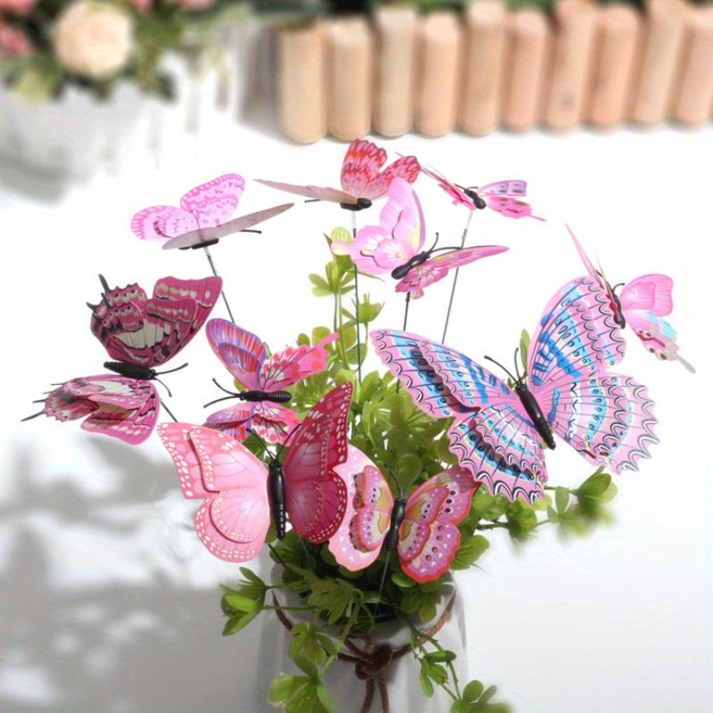 10pcs 3D Butterfly Garden Decorative Stakes Elegant Realistic Decorative Display Office Home Decor DIY Crafts Garden Accessories
