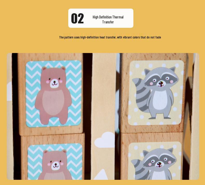 Wooden Ocean & Forest Educational Activity Cube for Children: Slide, Match, and Bead Maze Puzzle