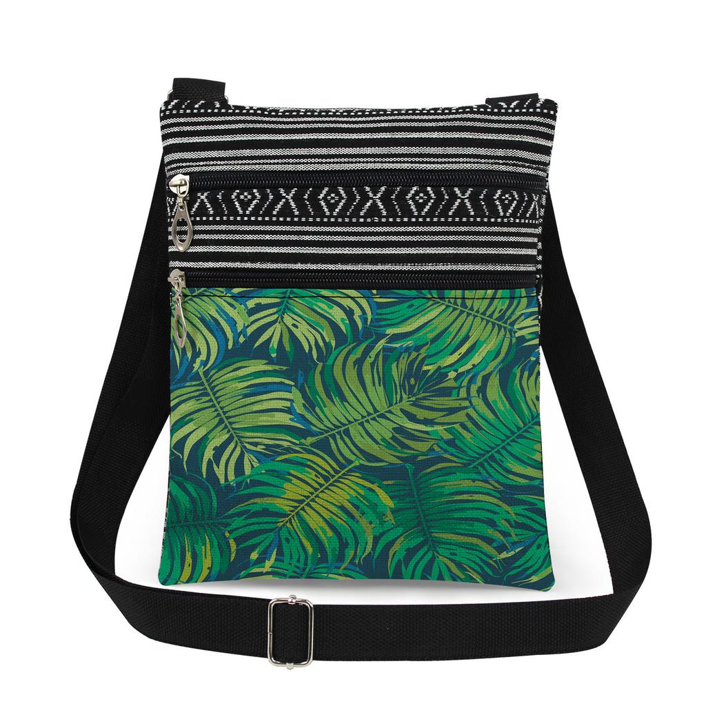 1 Stück Stofftasche mit Pflanzenmuster Damen Umhängetasche Posttasche 6918