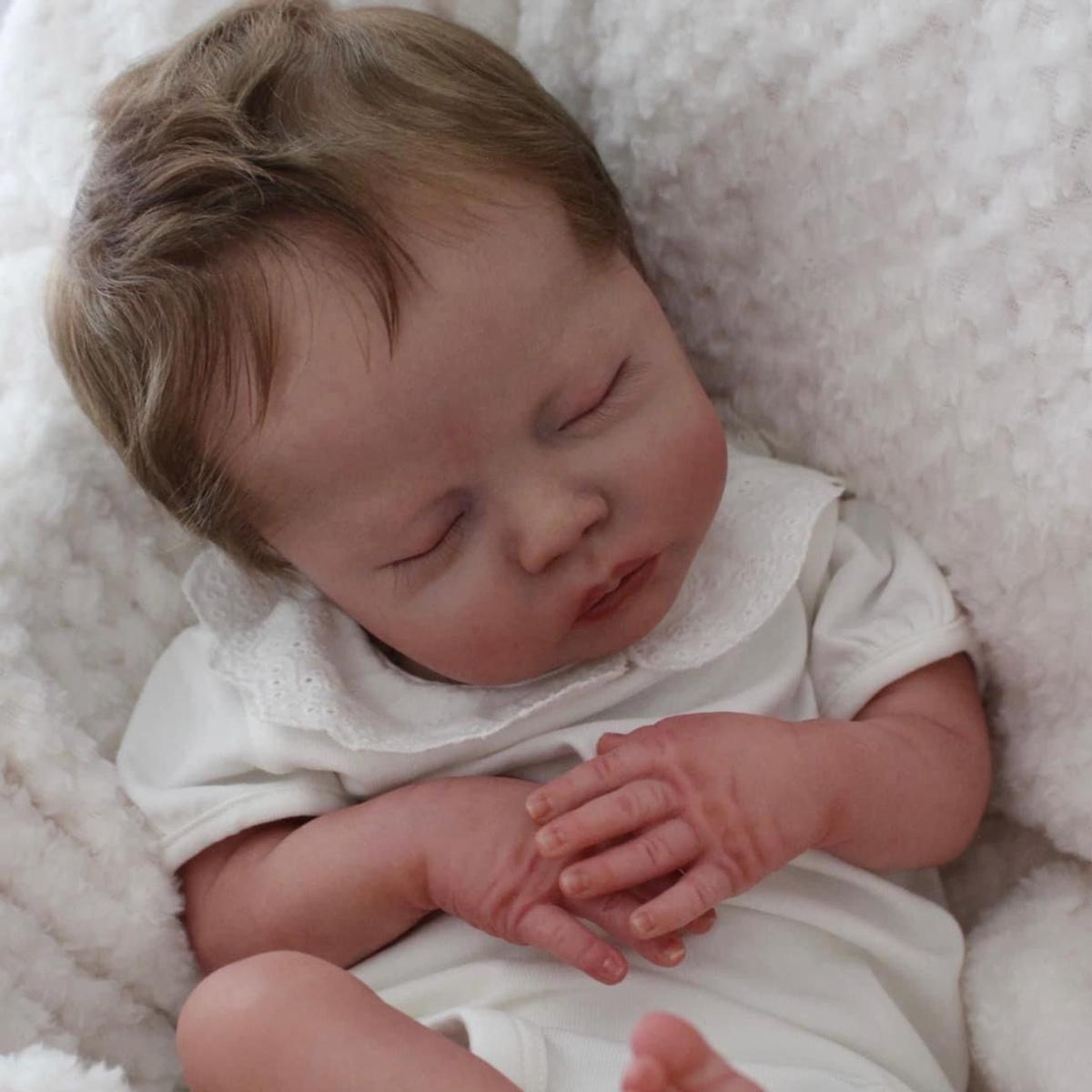 NPK 45 см спящий реборн для новорожденных очень мягкая тканевая кукла мягкая игрушка — фото 3