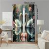 2 pcs   versatile polyester transparent curtains for home decoration Swan for use in bedrooms and living rooms