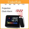 Projection Digital Led Alarm Clock Weather Thermometer Snooze Light Back
