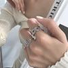 Stylish Retro S925 Sterling Silver Ring Unique Geometric Design Size Adjustable