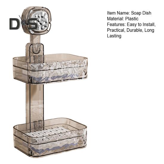 Săpunieră cu ventuză cu găuri de scurgere, puternică, portantă, ușor de instalat, montată pe perete, săpunieră de duș