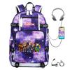 Cartoon Game USB Backpack Large Capacity Hiking Bag College Student Outdoor Travel Casual Daypack