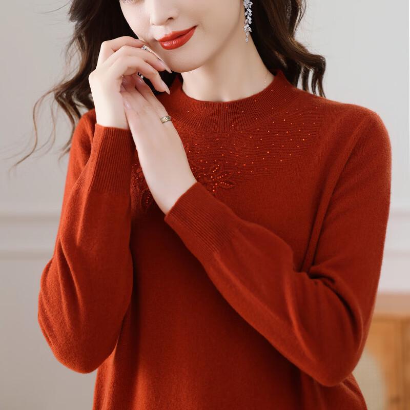 Women's 100% Pure Wool Round Neck Pullover Sweater