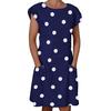 Dame Polka Dot Tunic Dress Plus Size Dame Kortermet Summer A-Line Dress