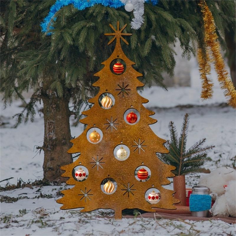 Handcrafted Metal Holiday Tree Ornament Decorative Christmas Decoration For Indoor Tabletop Party Supplies
