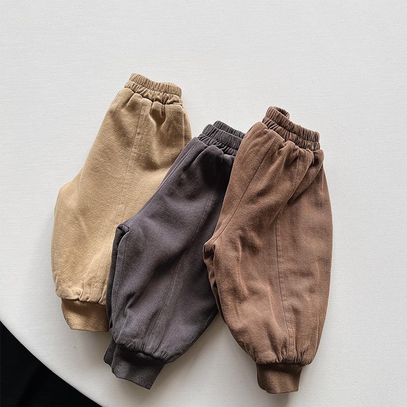Kids Boys Girls Thick Fleece Lined Warm Loose Casual Trousers