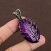 Natural Purple Labradorite Gemstone Copper Wire Wrap Gift Pendant 2.17" H6u25