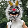 Helmet Protection Headgear Cover Cartoon Fluffy Rabbit for Motorcycle Full-Faces Case Outdoor