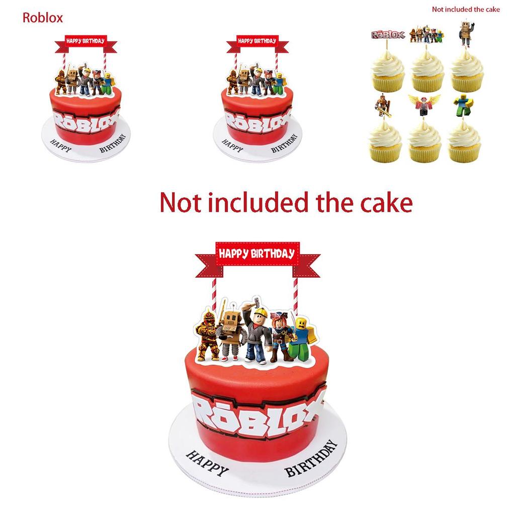 Roblox Themed Birthday Party Supplies Set With Eye-catching Banner Balloons And Cake Toppers