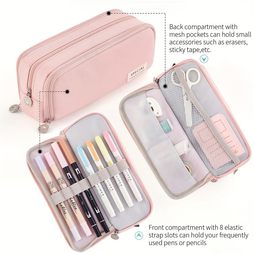 New Extra Large Capacity Portable Pencil Case, Simple Aesthetics Lightweight and Durable, Ideal for Students and Offices
