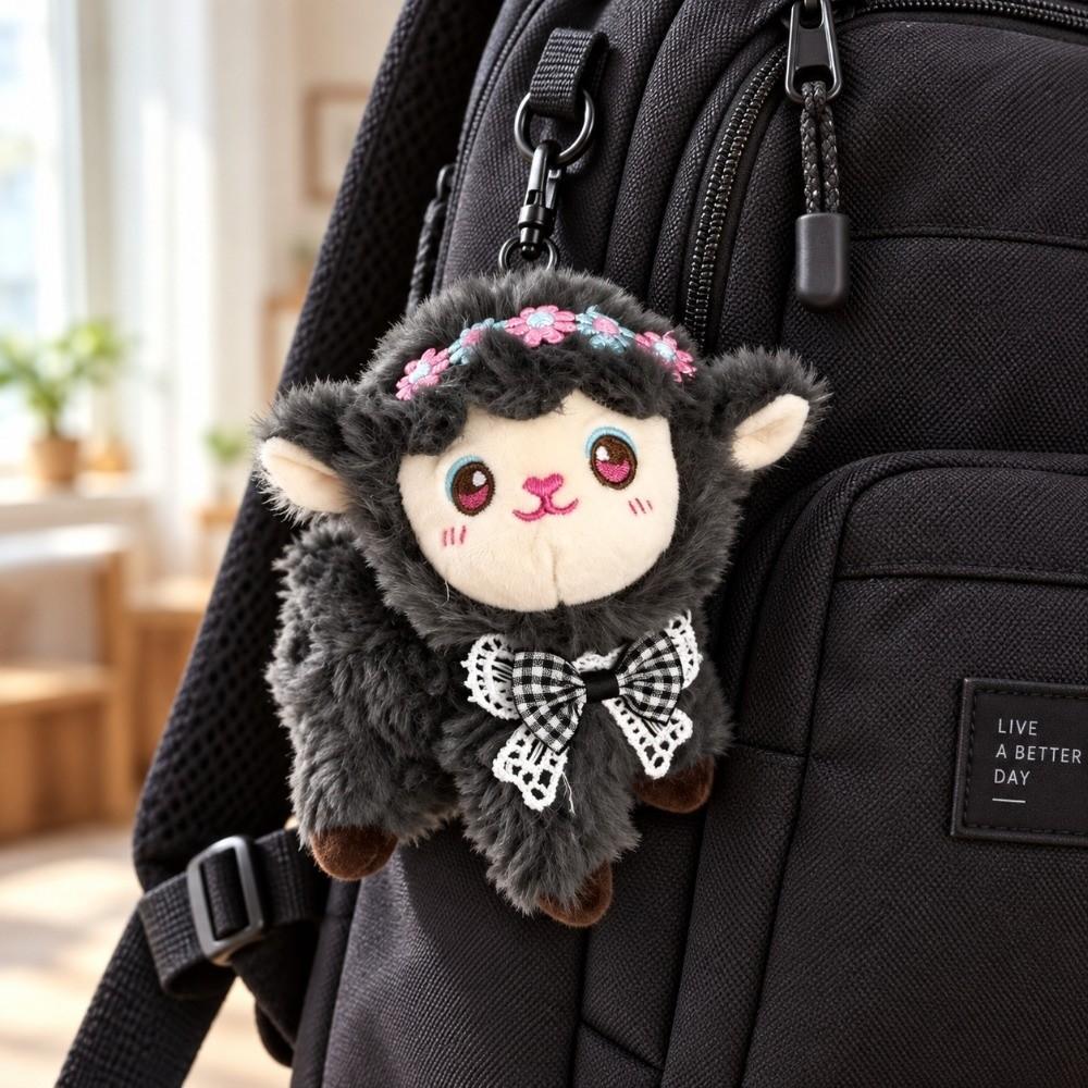 Soft Fluffy Lamb Backpack Decoration Cute Sheep Bag Pendant Plush Lamb Keychain  Lamb New Year