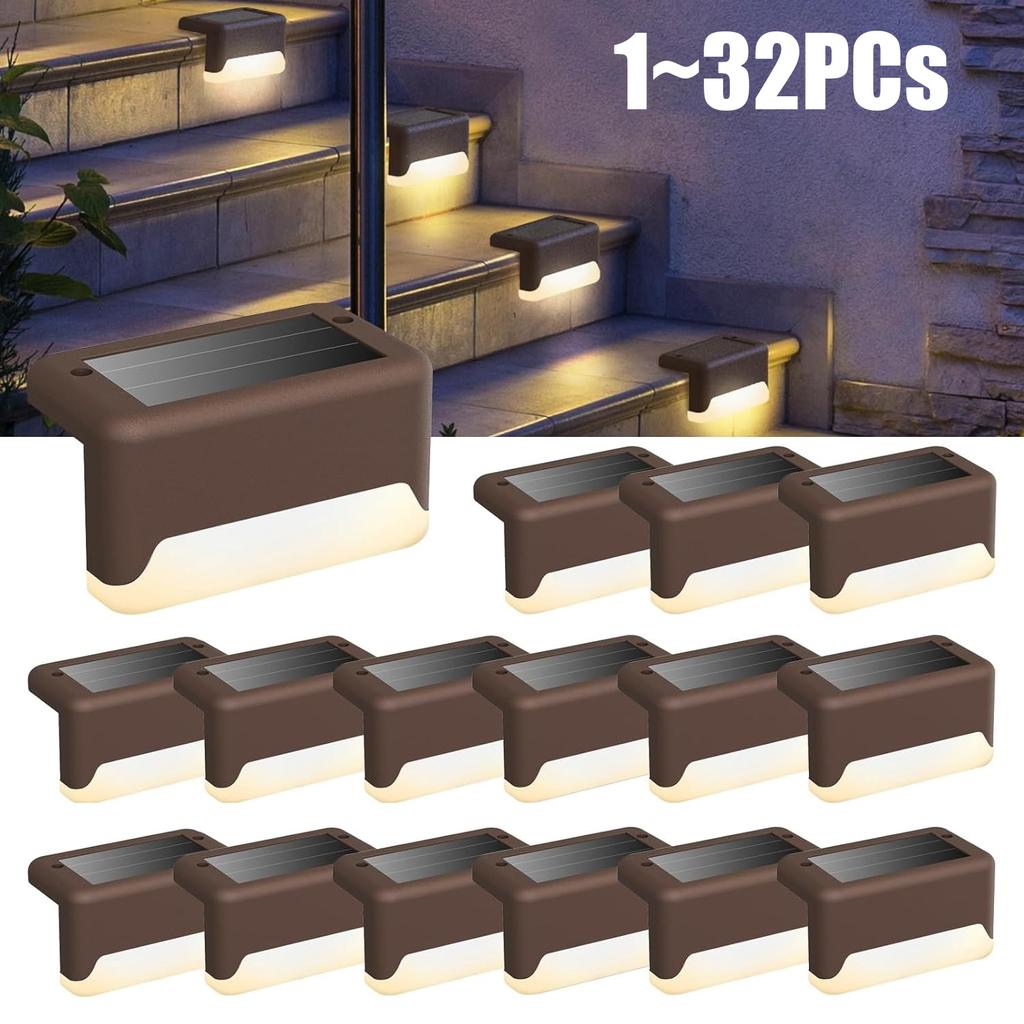1~32PCs LED Solar Lights Outdoor Waterproof Motion Sensor Deck String Lights for Outside Yard Garden Stair Lamp