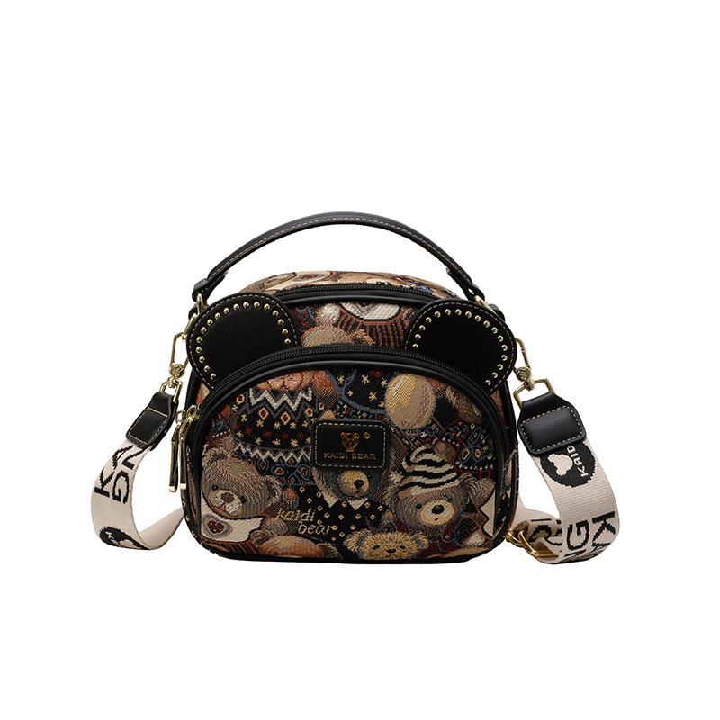 Hello Kitty 25th Anniversary Women's Color Block Crossbody Bag with Cute Bear Design