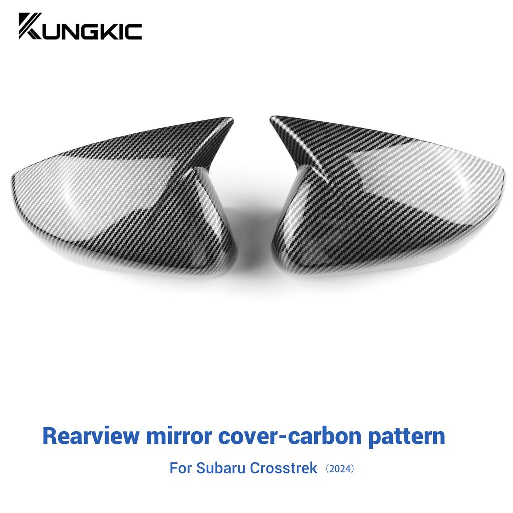 Rearview Mirror Cover For Subaru Crosstrek Impreza 2025 Carbon Fiber ABS Style Glossy Black Rear View Mirror Sticker Cap