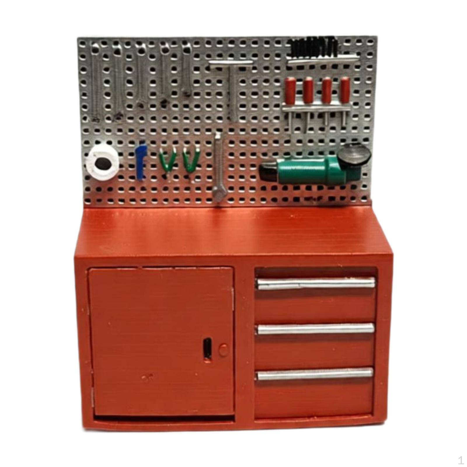 

1/64 Scale Garage Tool Cabinet Model. Creative Miniature Storage for Auto Repair Shop And red new