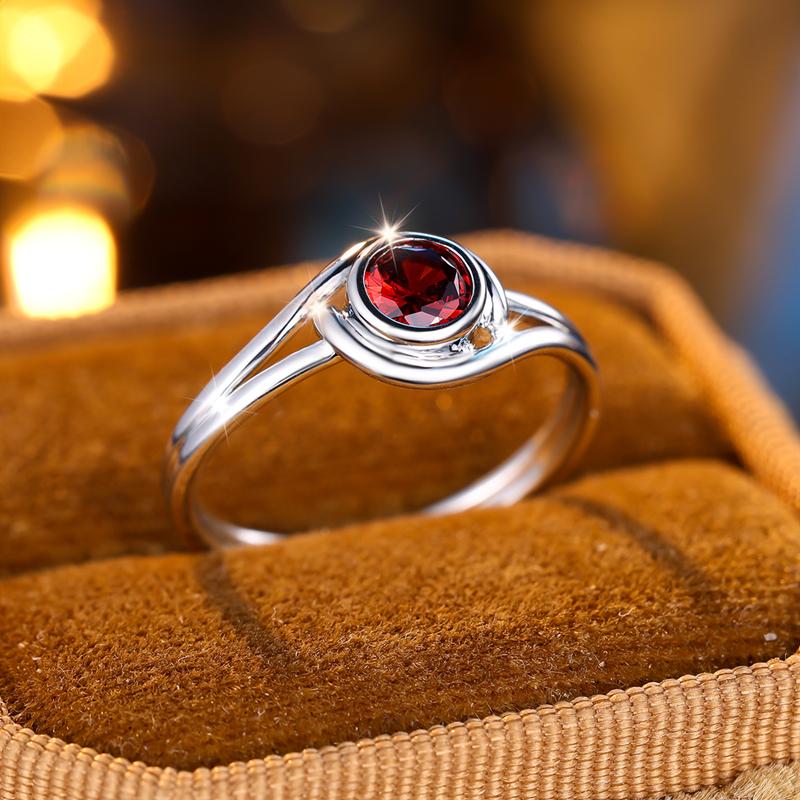 

Простой дизайн красного циркониевого кольца для женщин серебряного цвета CZ обручальное кольцо модные ювелирные изделия подарок 10 красный/серебряный