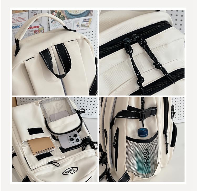 ZESU Large Capacity Korean School PVC Ita Perfect for Elementary and High School Students Women's Backpack, Bag, Bag, Transparent, Commuting, (Black)