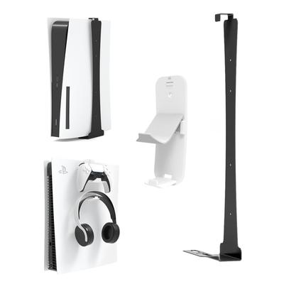 Soporte de pared para consola de juegos con ganchos, soporte para almacenamiento de auriculares y mando, compatible con