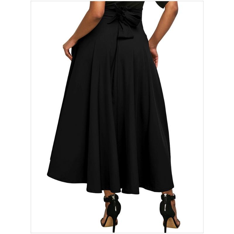 

Женское плиссированное платье с высокой талией, разрезом сбоку, поясом и карманом на юбке, винтажное платье M чёрный