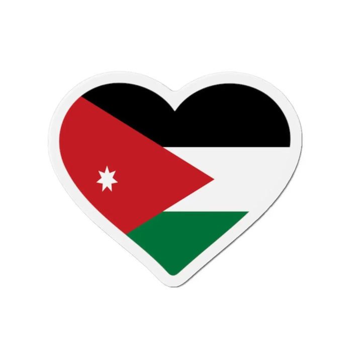 Aimant Coeur Drapeau Jordanie - Multicolore - 10 cm - 50 pièces - Résine synthétique - Mixte