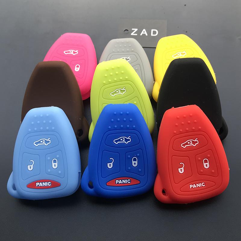 ZAD Silicone Key Cover Case Holder for JEEP Wrangler Cherokee Chrysler Liberty Pacifica Sebring Aspen Magnum Charger Protect Key
