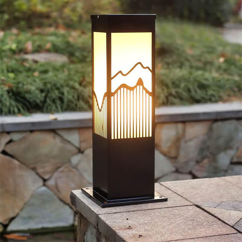 LUSHUFENG Vintage Chinese Outdoor Waterproof LED Landscape Lamp