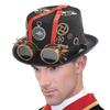 Cappelli Steampunk con Occhiali Copricapo per Costume Cappello di Halloween con Occhiali Rimovibili Accessori per Travestimento Costume da Viaggiatore nel Tempo Uomo