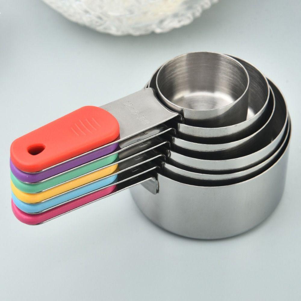 7 Piece/Set with Scale Stainless Steel Measuring Spoon Magnetic Handle Teaspoon Coffee Scoop  Grain