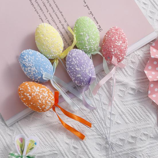 

6 шт. Компактные пасхальные яйца, декор, красочные модные яйца из пенопласта, принадлежности для вечеринок B