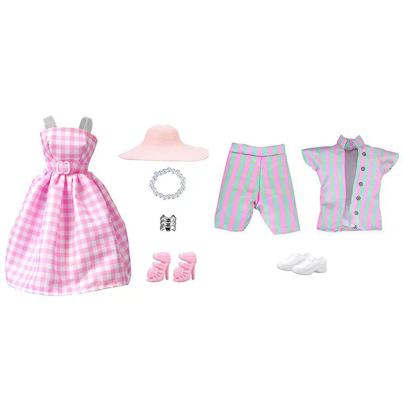 30cm 11-inch Doll Clothes Checkered Dress Sequin Top Pants Striped Clothing Accessories Girls Toys Gift