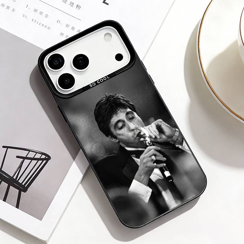

Scarfaces Tony Montana Phone Case For iPhone17,16,15,14,13,12,Pro Max Black Colorful Phone case iPhoneXSMAX