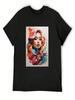 A Beautyful Girl With Colorful Hair Illustration T-Shirt Customs Design Your Own Croswit Shirt Man Anime Shirt T Shirts For unisex