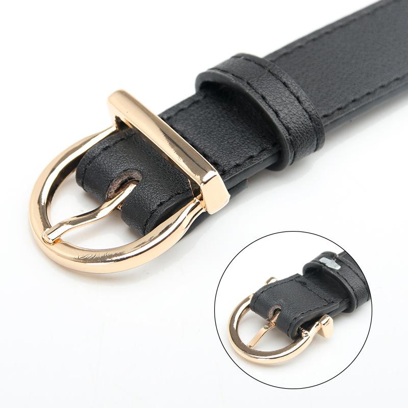 Fashionable and Retro Gold Needle Buckle Faux Leather Women's Belt, Individual and Simple Decoration, Suit Jeans, Dress Belt