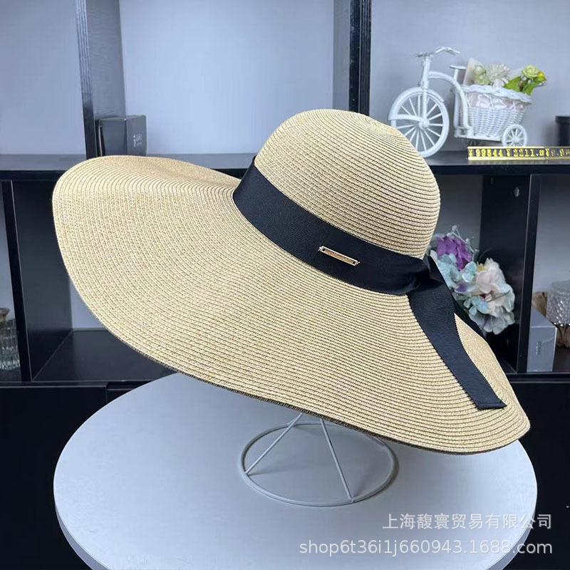 Export European and American style summer simple holiday style beach hat sunscreen sunshade seaside straw hat sun hat foldable